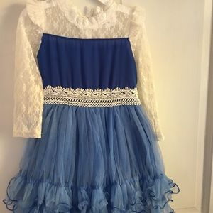 Frozen Birthday Dress- Sz 4/5 Lace and Tulle